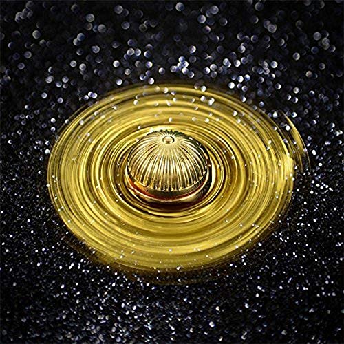 Golden Sphere Fidget Spinner Toy for mature-themeds Kids  Magic Orb Hand Finger Spinners Toy  Cool Metal Fidget Toys EDC Fingertip Gyro  Desk Toy Fidgeting Novelty Gift for Boys Girls(Gold)