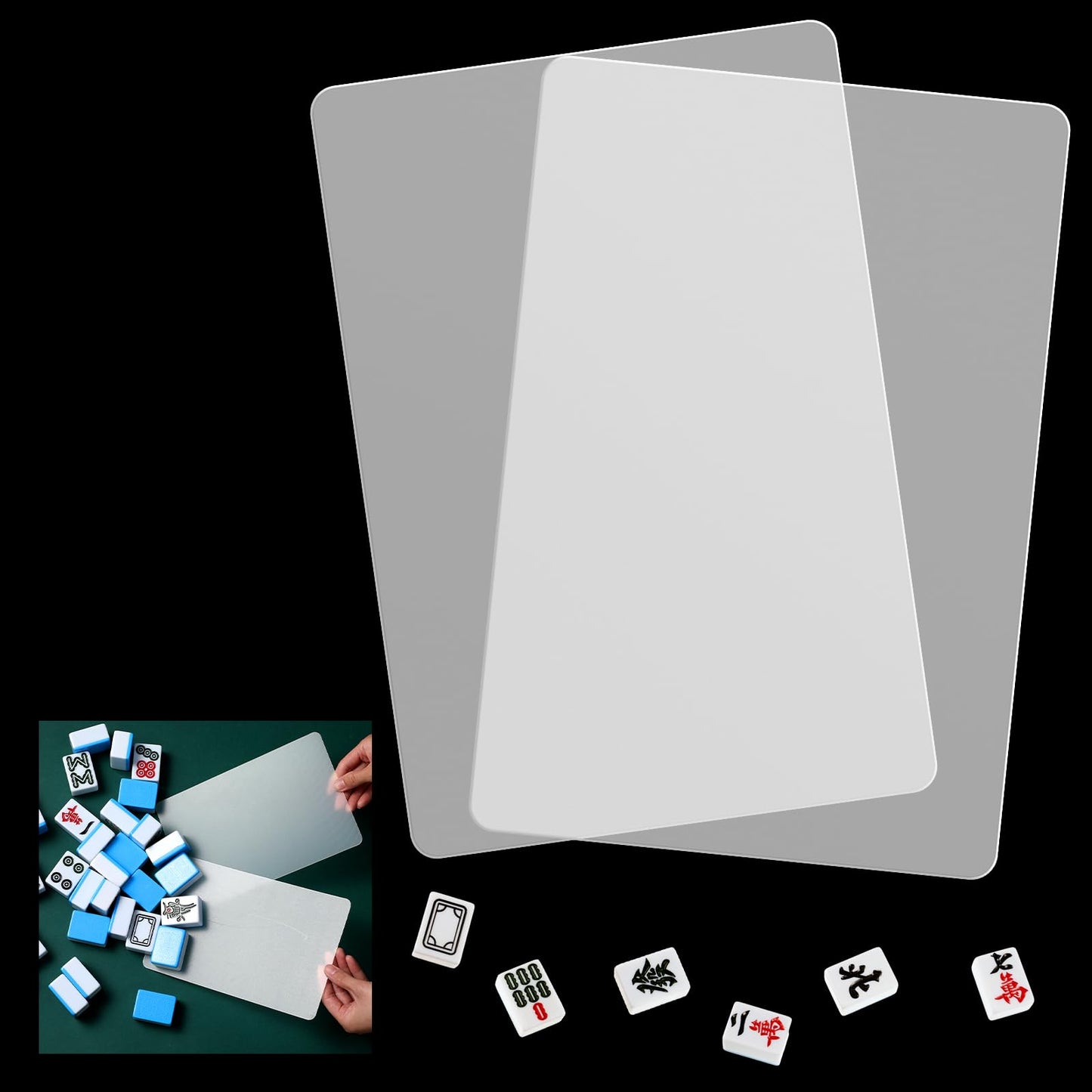 Seenelling 2 Pcs Mahjong Tile Mixer Shuffler for Mixing and Shuffling Tiles Plastic Game Accessories Gifts for Mahjong Lovers Pl