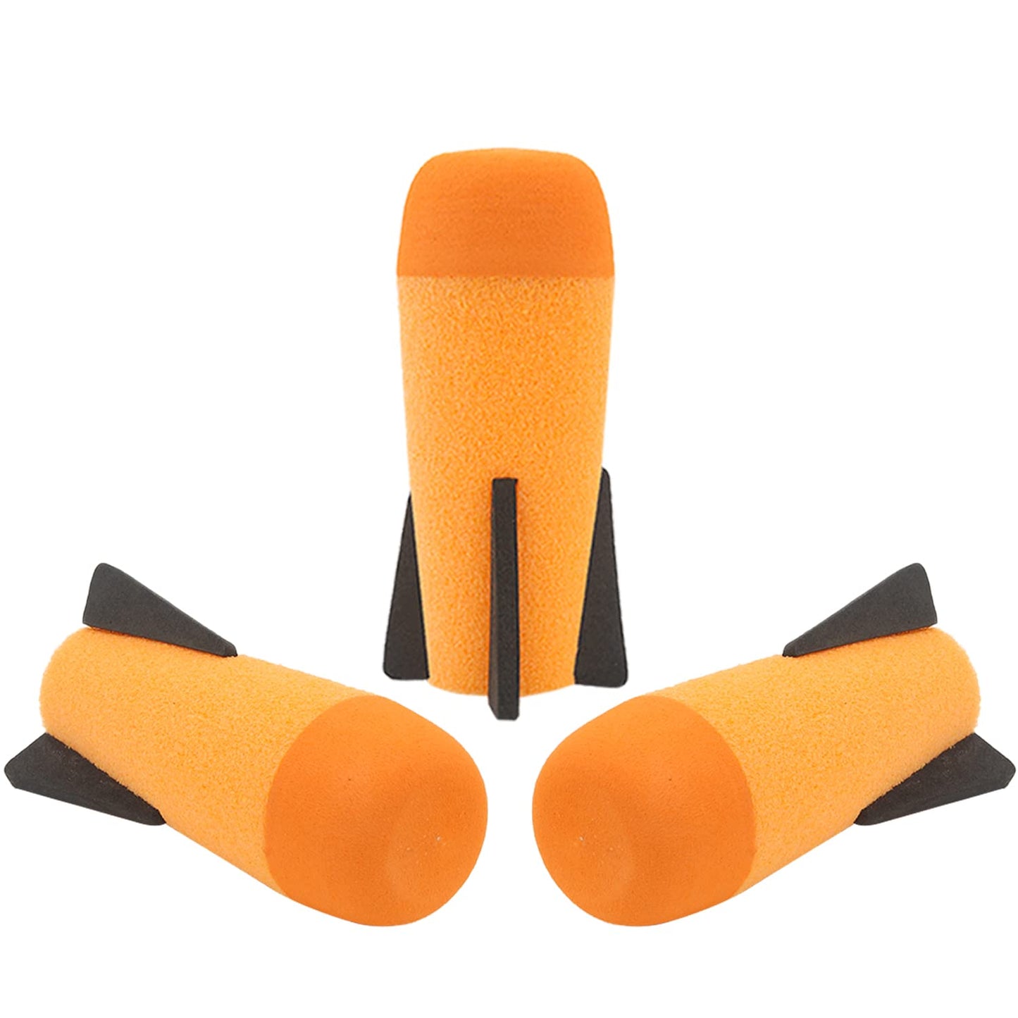EKIND 3-Pack Mega Missile Refill for Toy Rocket Launcher  Foam  Compatible for Nerf N-Strike advanced Series (Orange)