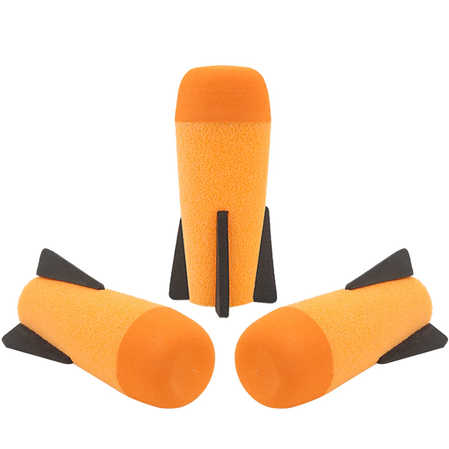 EKIND 3-Pack Mega Missile Refill for Toy Rocket Launcher  Foam  Compatible for Nerf N-Strike advanced Series (Orange)