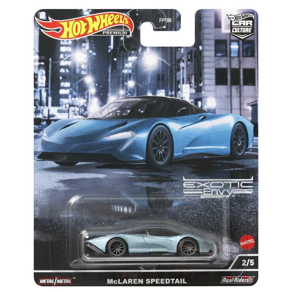 McLaren Speedtail Blue Metallic with Black Top Exotic Envy Series Diecast Model Car by Hot Wheels