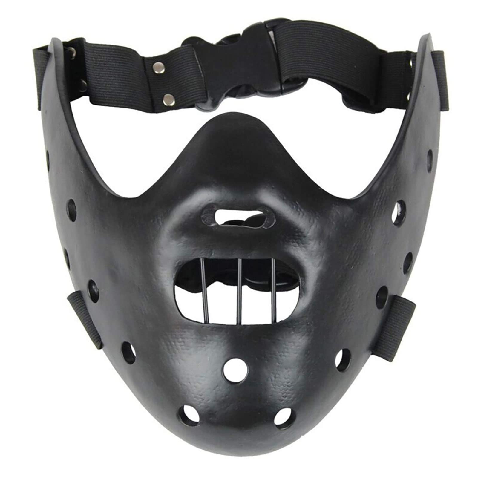Nezababy Hannibal Lecter Mask Cosplay The Silence Of The Lambs Half Face Killer Prop Resin (Black)