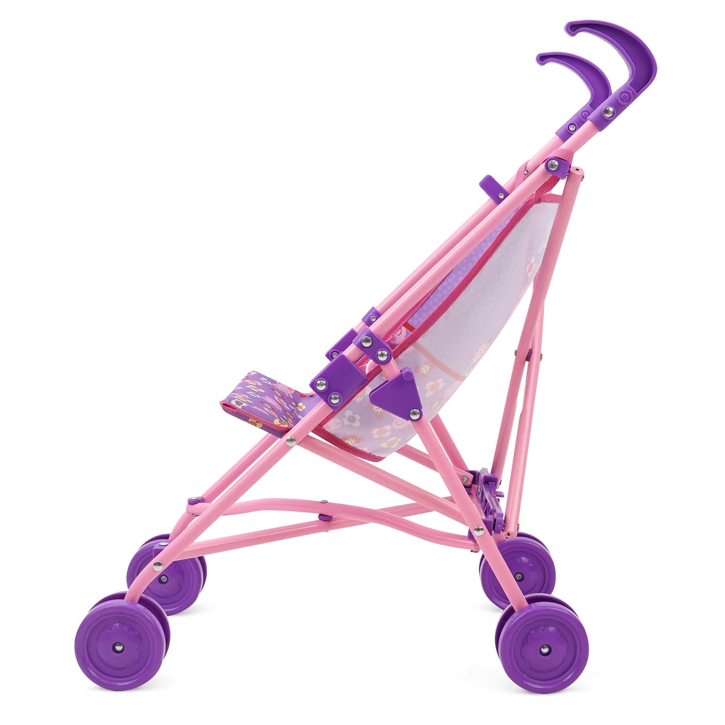 Peppa Pig Doll Umbrella Stroller - Pink & White Dots - Fits Dolls Up to 24" - Easy to Fold - Model T702037 - For Kids Ages 3+