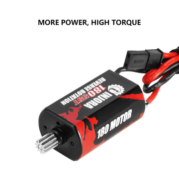 INJORA 180 Brushed 55T Motor with Stainless Steel Pinion for TRX4M Defender Bronco K10 High Trail F150 1/18 RC Crawler Upgrade