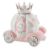 Baby Aspen Ceramic Porcelain Princess Carriage Piggy Bank, For A Baby Shower Or Baby Girl Room Decor, Pink/Silver/White