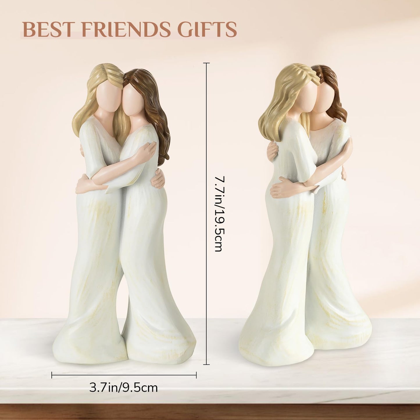Storieme Sister Birthday Gifts for Women: Heartfelt Hugging Figurine Statue - Unique Sentimental Keepspirit-inspired flavor Present for Sisters Best Friend - enhanced Resin Art Decor (7.7 )
