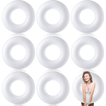 Gemscream 8 Pcs Large Inflatable Pool Float 36 Inches Swimming Ring Pool Floats Adult Inflatable Tube for Summer Vacation Beach 