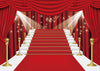 Inrui Red Curtain Stage Photography Background Red Carpet Film Red Curtain Stars Celebrity Party Banner Backdrop (10X8Ft)