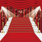 Inrui Red Curtain Stage Photography Background Red Carpet Film Red Curtain Stars Celebrity Party Banner Backdrop (8X6Ft)
