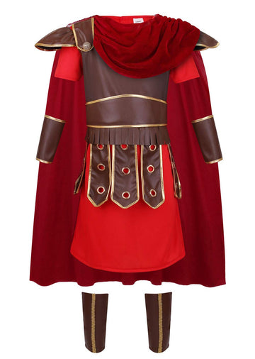 Lmyove Kids Warrior Costume, Halloween Boys Roman Soldier Gladiator Viking Medieval Historical Role Playing Party 4-11Y (Medium,Brown)