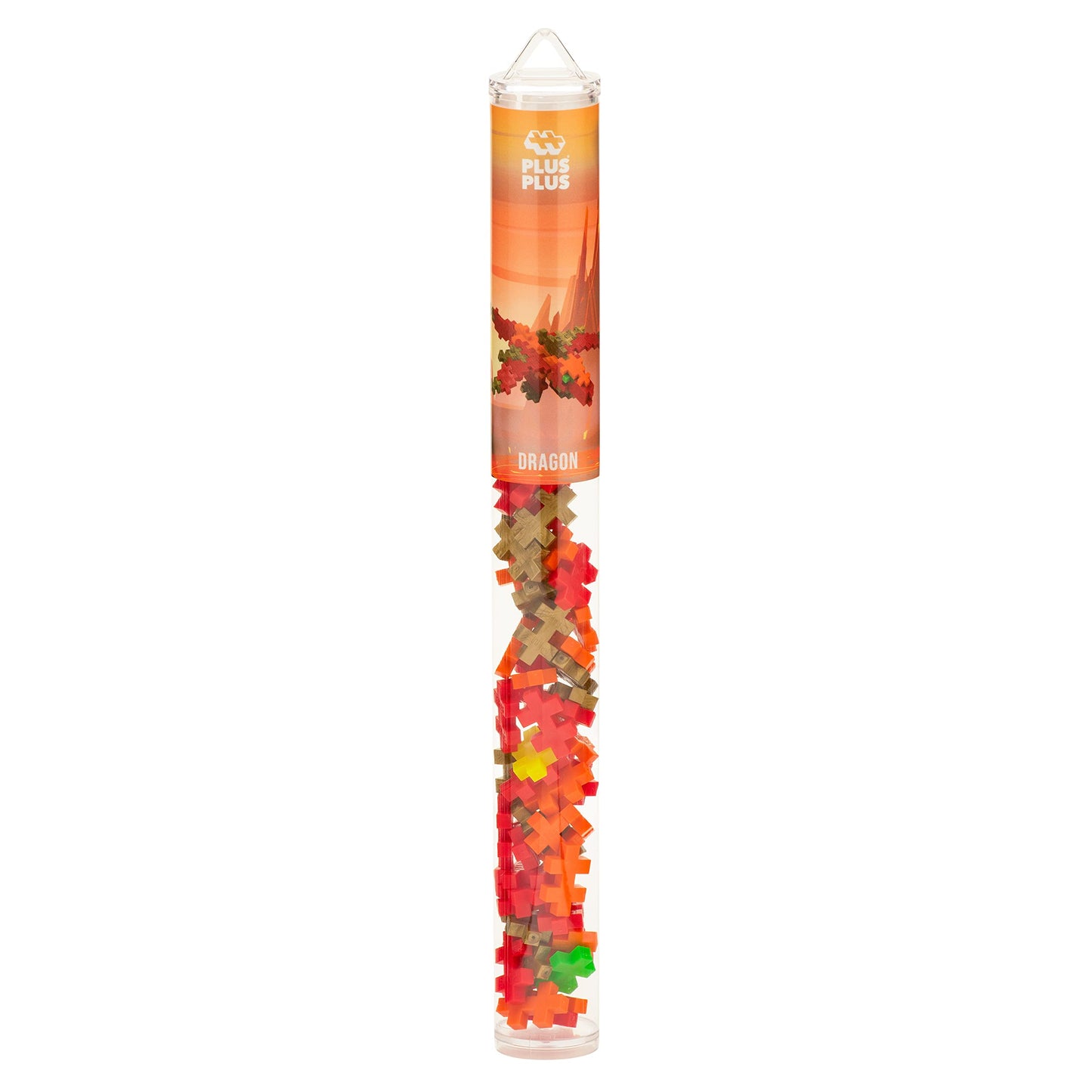 Plus Plus 3D Puzzle Cryptid Construction Building Block Set, Fun Fantasy Figures Stem Toys For Kids, 70 Interlocking Pieces - Dragon Mini Maker Tube