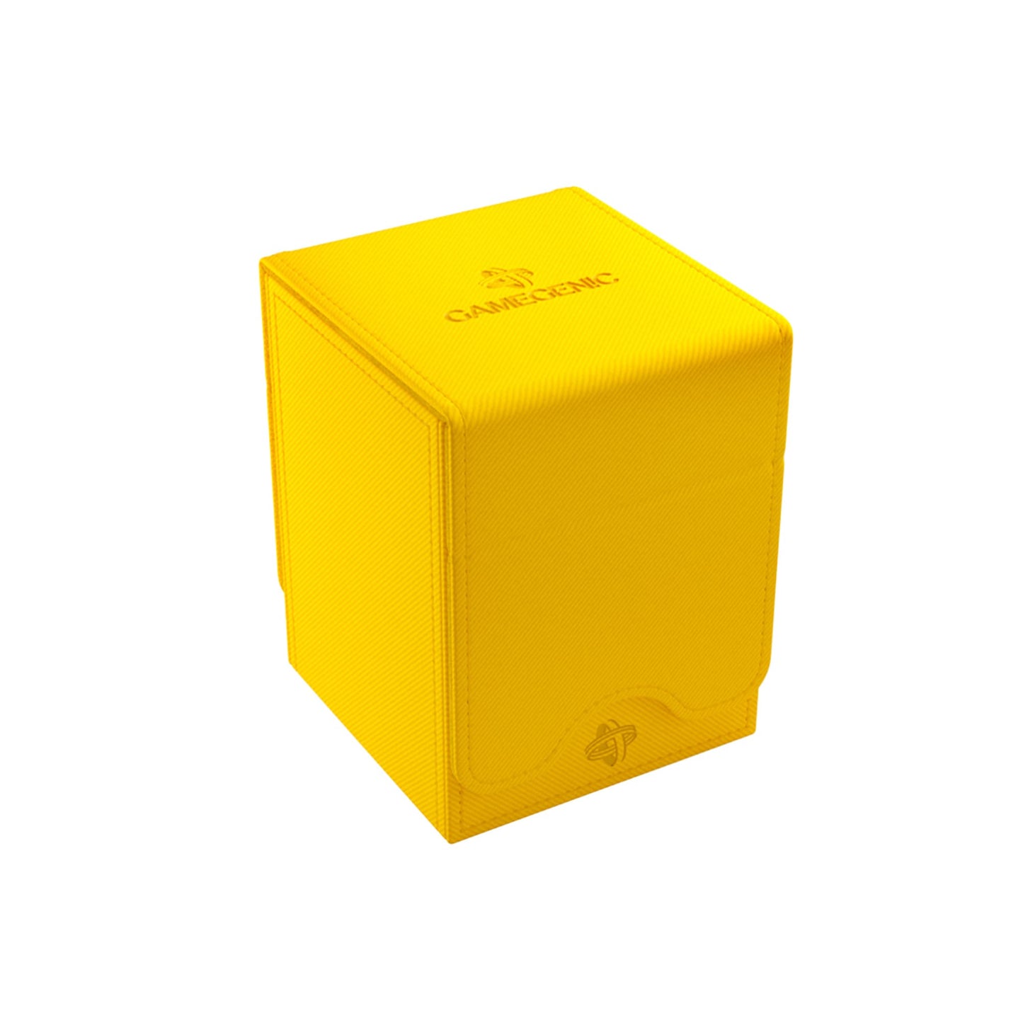 Squire 100+ Xl Convertible Deck Box | Card Storage Box With Removable Cover Clips | Holds 100 Double-Sleeved Cards In Extra Thick Inner Card Sleeves | Yellow Color | Made By Gamegenic (Ggs20102Ml)