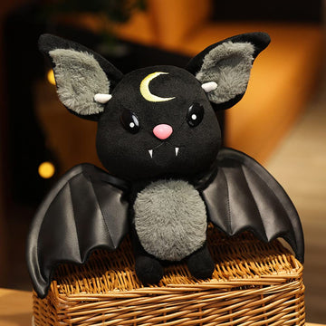 Natureman Bat Plush Stuffed Animal Toys,Halloween Black Bat Decor Soft Hugging Plush Doll Toy Gifts,For Kids Birthday, Halloween