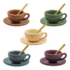 5 Set Dollhouse Miniature Coffee Cups Miniature Dollhouse Accessories 15 Pieces Mini Coffee Cup Plate Spoon For Mini Kitchen Acc