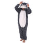 Lobujou Animal Hooded Costume For Kids Boys Girls Flannel Onesie Halloween Cosplay One Piece Husky 130