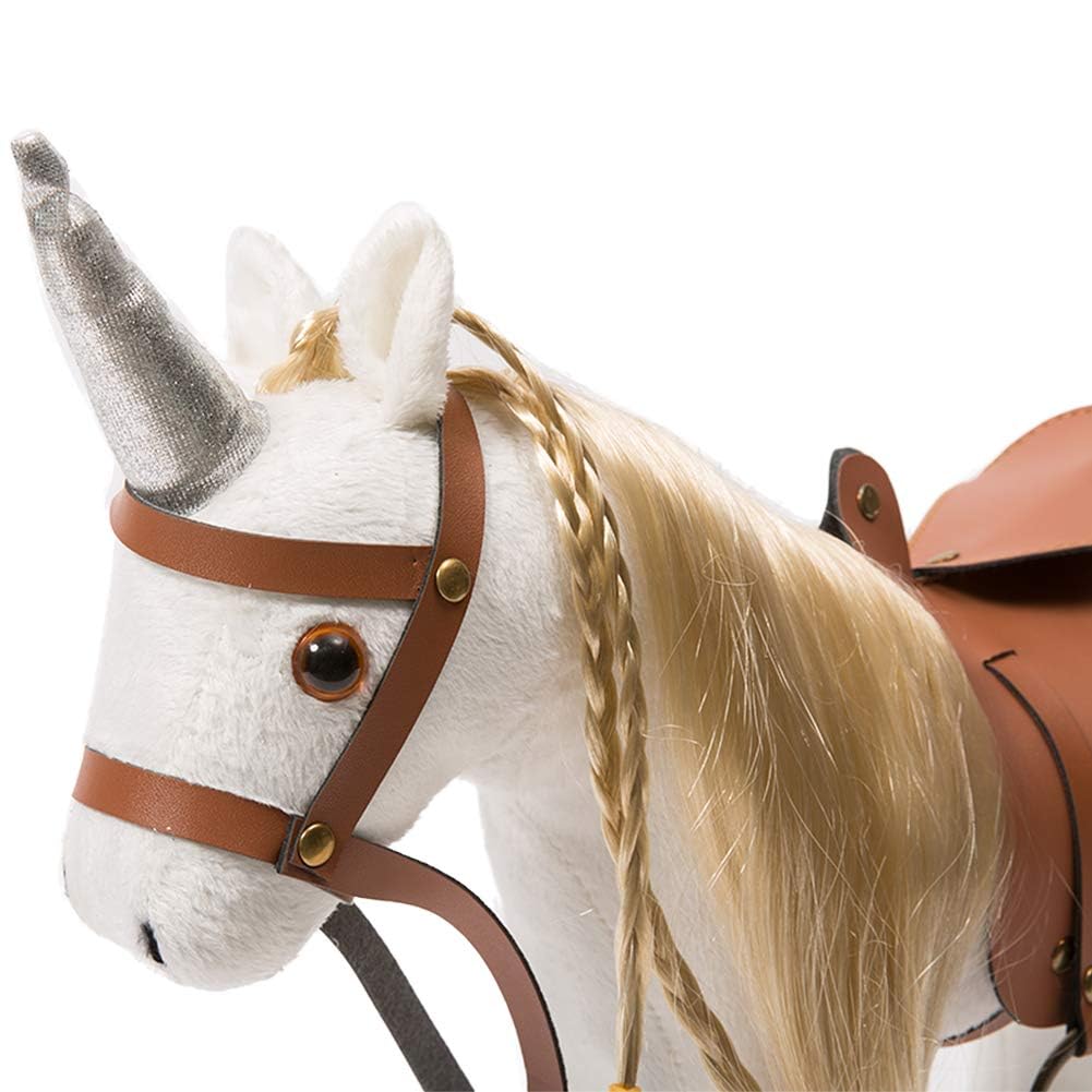 HollyHOME Stuffed Animal Unicorn Horse Pretty Plush Unicorn Pony Toy Pretend Play Horse 11 inches White
