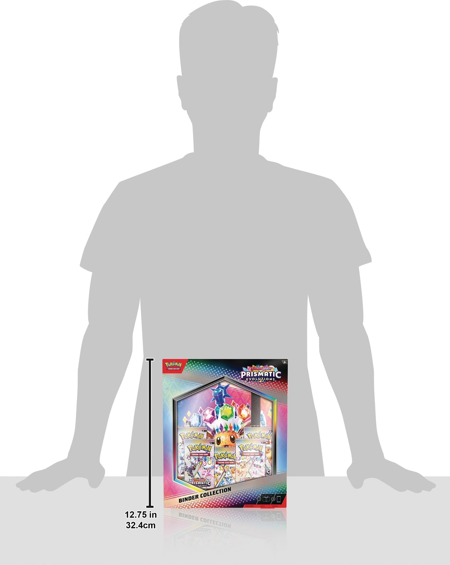 Pokemon TCG Prismatic Evolutions Binder Collection - Multi Color, Model 10-10023-101, Paper Material