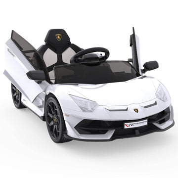 Hetoy Ride on Car for Kids 12V Licensed Lamborghini Electric Vehicles Battery Powered Sports Car with Control, 2 Speeds, Sound S