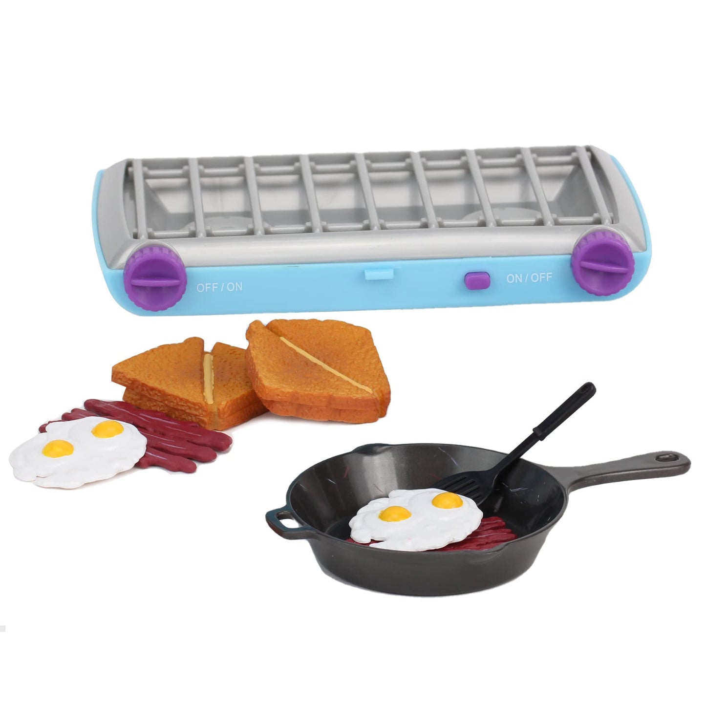 Sophia'S Play Camping Stove & Outdoor Play Kitchen Food Set For 18 Inch Dolls With Lights, Sound Effects & Pretend Play Breakfast Food Accessories, Light Blue