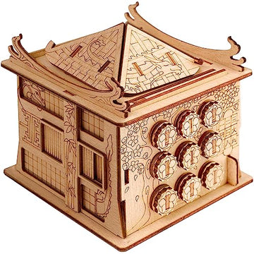 Esc Welt House Of Dragon Puzzle Box - 3D Escape Game Money Box - Brain Teaser Puzzle For Adults & Teens - Wooden Escape Room Game - Mind Puzzle Game With Hidden Compartment - Family Games Puzzle
