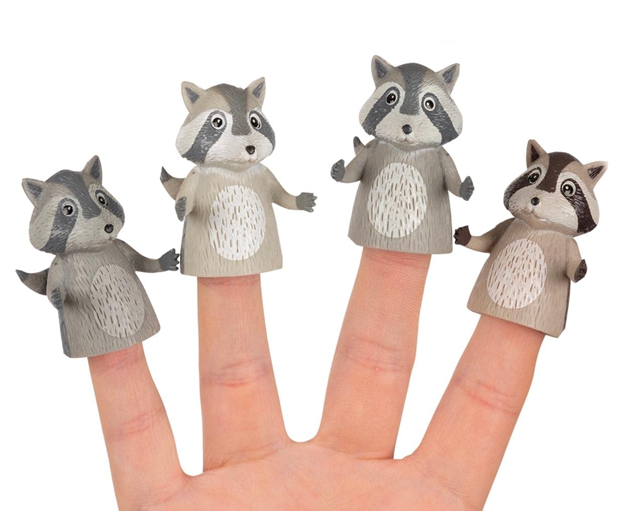 Mcphee 4 Piece Set Finger Raccoons Finger Puppets – Toytooth