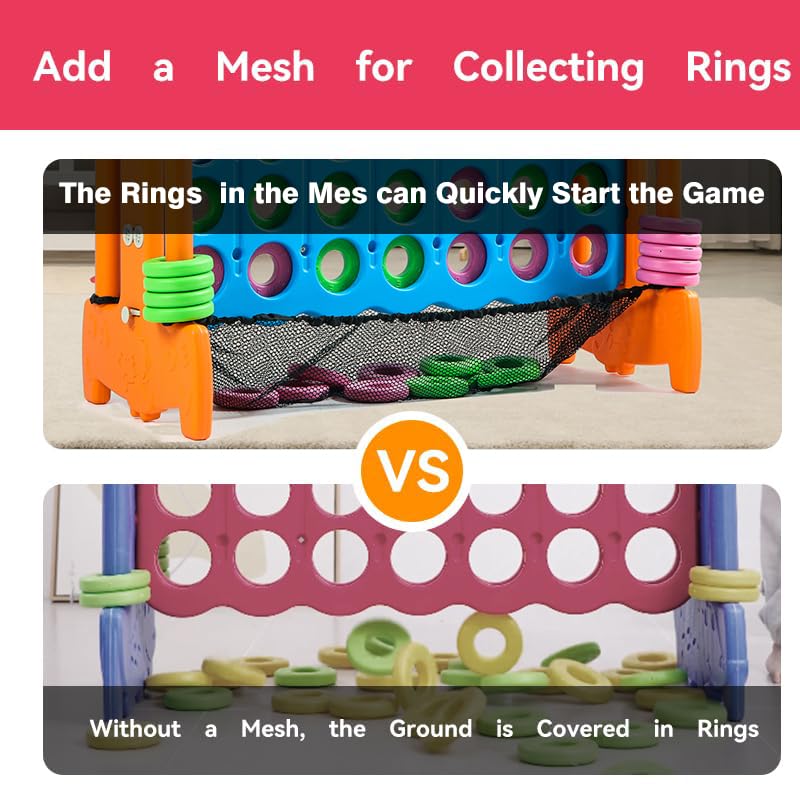 Giant 4 Row Game With Carrying Bag And Mesh Fabric .Giant 4-To-Score Game Set Suitable For Indoor And Outdoor Holiday Parties An