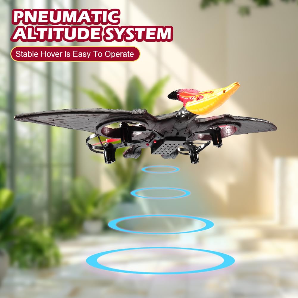 Jaming Pterodactyl Dinosaur Toys Drone For Kids,Easy To Fly Dragon Remote Controlled Aircraft,Flying Toys Birthday Gifts For Boy