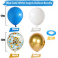 Jobkoo 60 PCS Blue and White Balloons Set - 12 Inch Rubber Balloons with Gold Confetti for Kids Birthday Party Decorations