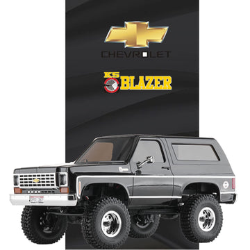 EAZYRC 1/24 RC Rock Crawler Chevy K5 Blazer 1976 - 4WD, Black, Nylon, Model 465464, 5x10x5 inches,