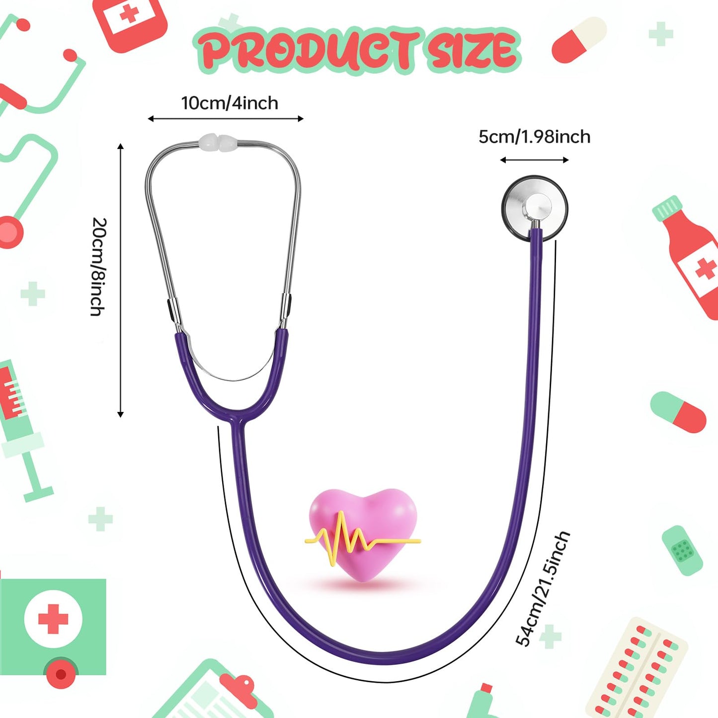 Kids Stethoscope, Real Working Nursing Stethoscope for Kids Role Play, Doctor Game Toy for Girls, Boys Doctor Nurse Cosplay Cost