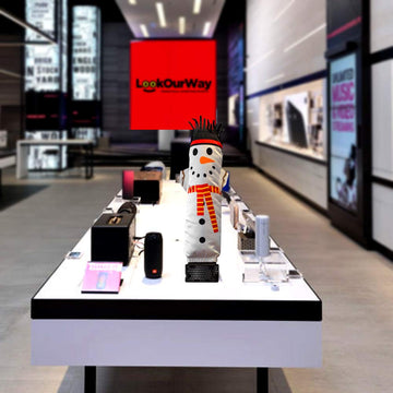 Lookourway Air Dancers Mini Inflatable Tube Man Set - 29' Wacky Waving Inflatable Tube Guy With Blower For Desktop Advertising - Christmas Snowman