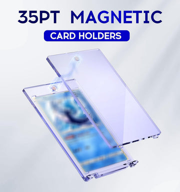 25ct Magnetic Card Holder  35pt One Touch Card Holder  U-V Protectors Hard Plastic for Trading Cards  Magnet Case  Sports  Game  Football  Baseball Cards Holder