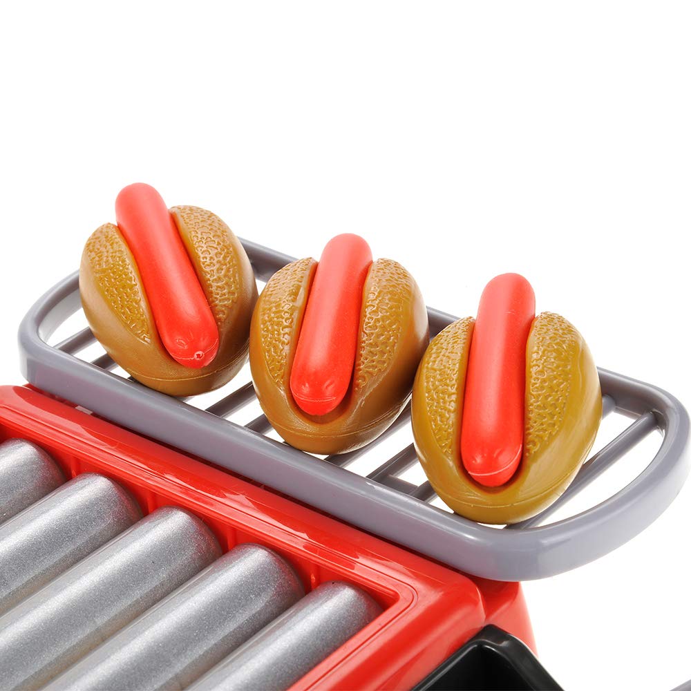 Hot Dog Roller Grill Play Set - Electric Stove Toy With Light & Sound | Pretend Play Kitchen Appliance For Kids | Fun Barbecue F