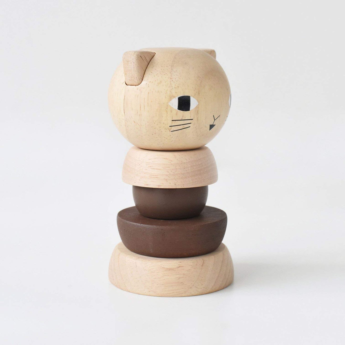 Wee Gallery Wood Stacker (Cat) Classic Learning Toy For Baby Development, Motor Skills, Problem Solving Activity, Child Safe Natural Materials, For Ages 18 Months And Up