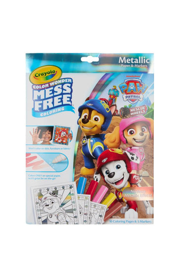 Crayola PAW Patrol Color Wonder Mess Free Coloring Set, Metallic Markers & Paper, PAW Patrol Toys, Toddler Coloring Kit, Travel