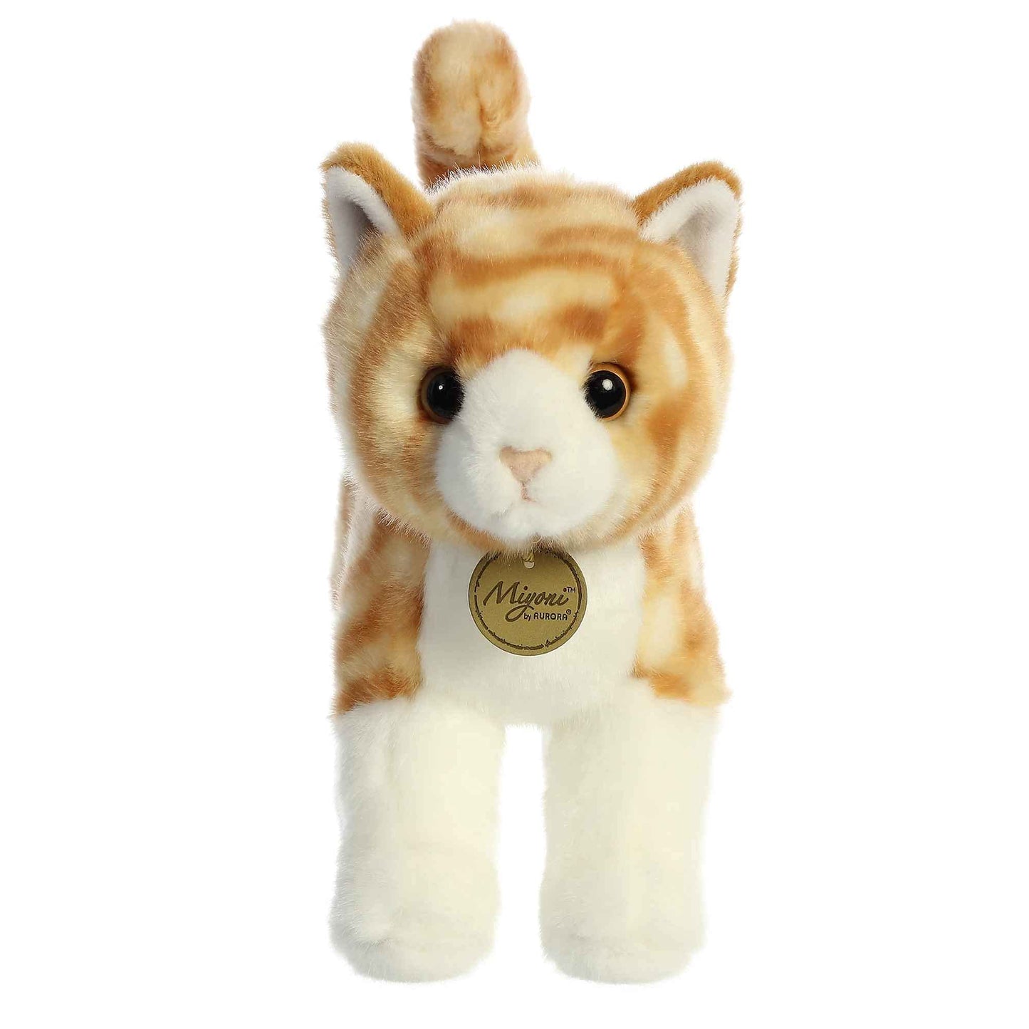 Aurora® Miyoni® Orange Tabby Cat Stuffed Animal - 10" Lifelike Detail, Polyester