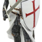 Ebros White Cloak Caped Medieval Crusader decorative replica bladesman Knight Figurine 11.5 H Medieval Royal Suit of protective covering Knight of The Cross Resin Collectible