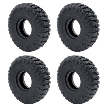 WEFEINO 4Pcs 1.0'' Crawler Tires Soft Rubber Tires 62mm for 1/24 Axial SCX24 Deadbolt Bronco RC Crawler Car (b)