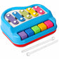 Stoffier Garten 2In1 Xylophone Piano Toy For Kids, 5 Colorful Key Educational Musical Instrument With 2 Mallets, Plastic Percu