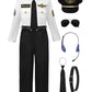 Relibeauty Pilot Costume For Kids With Accessories Airline Captain Pilot Costume Dress Up Career Day,110