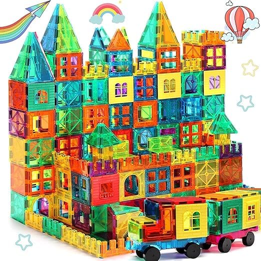 Sonshita Magnetic Blocks, Tiles 100 Pieces Set Gifts For Girls, Boys, Kids 3+ Years, Magnetic Building Tiles Constructing And S