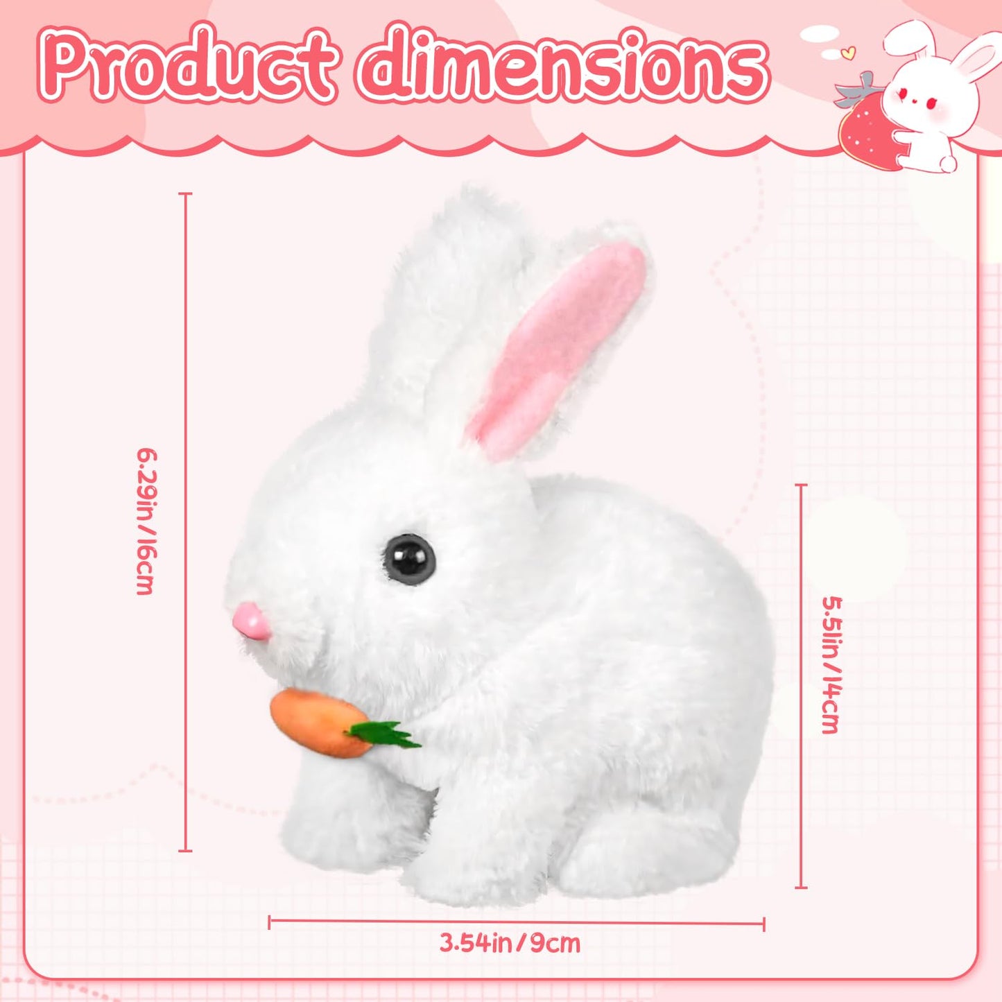 Easter Plush Interactive Realistic Bunny Robot, My Realistic Bunny Toy, Interactive Bunny Toys,Talking,Walking Twitching, And Sh