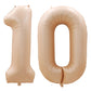 Goer Number 10 Balloons For 10Th Birthday Party Decorations,42 Inch Jumbo Foil Helium Balloons For 10Th Anniversary (Caramel)