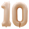 Goer Number 10 Balloons For 10Th Birthday Party Decorations,42 Inch Jumbo Foil Helium Balloons For 10Th Anniversary (Caramel)