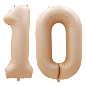 Goer Number 10 Balloons For 10Th Birthday Party Decorations,42 Inch Jumbo Foil Helium Balloons For 10Th Anniversary (Caramel)