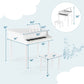 HONEY JOY Classical Kids Piano, 30-Key Mini Grand Piano with Music Stand and Bench, Wooden Musical Instrument Toy w/Lid & Music