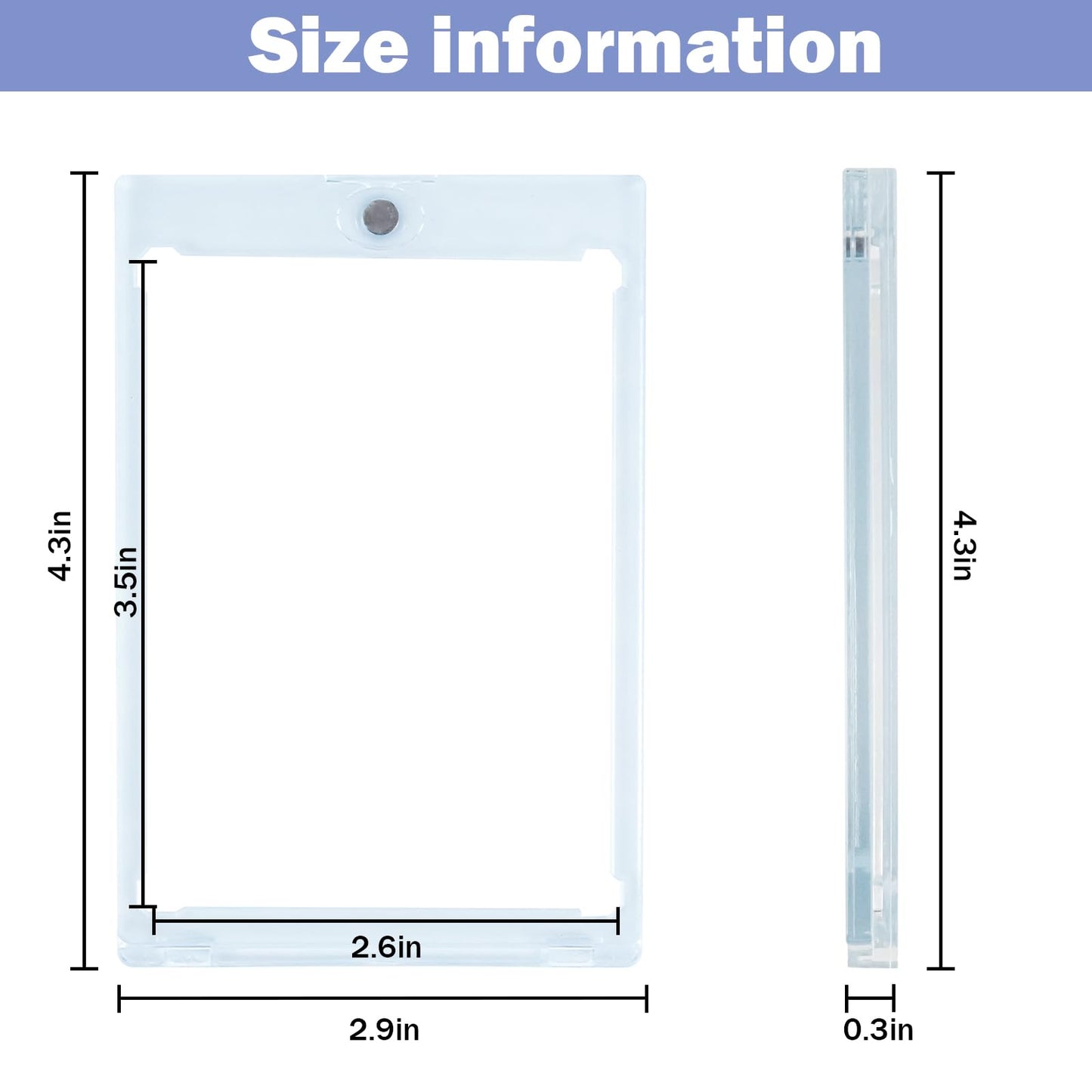 Torontokyo 6 Count Magnetic Card Holders For Trading Cards, 35Pt Baseball Card Holder Protector Hard Plastic Trading Card Case S