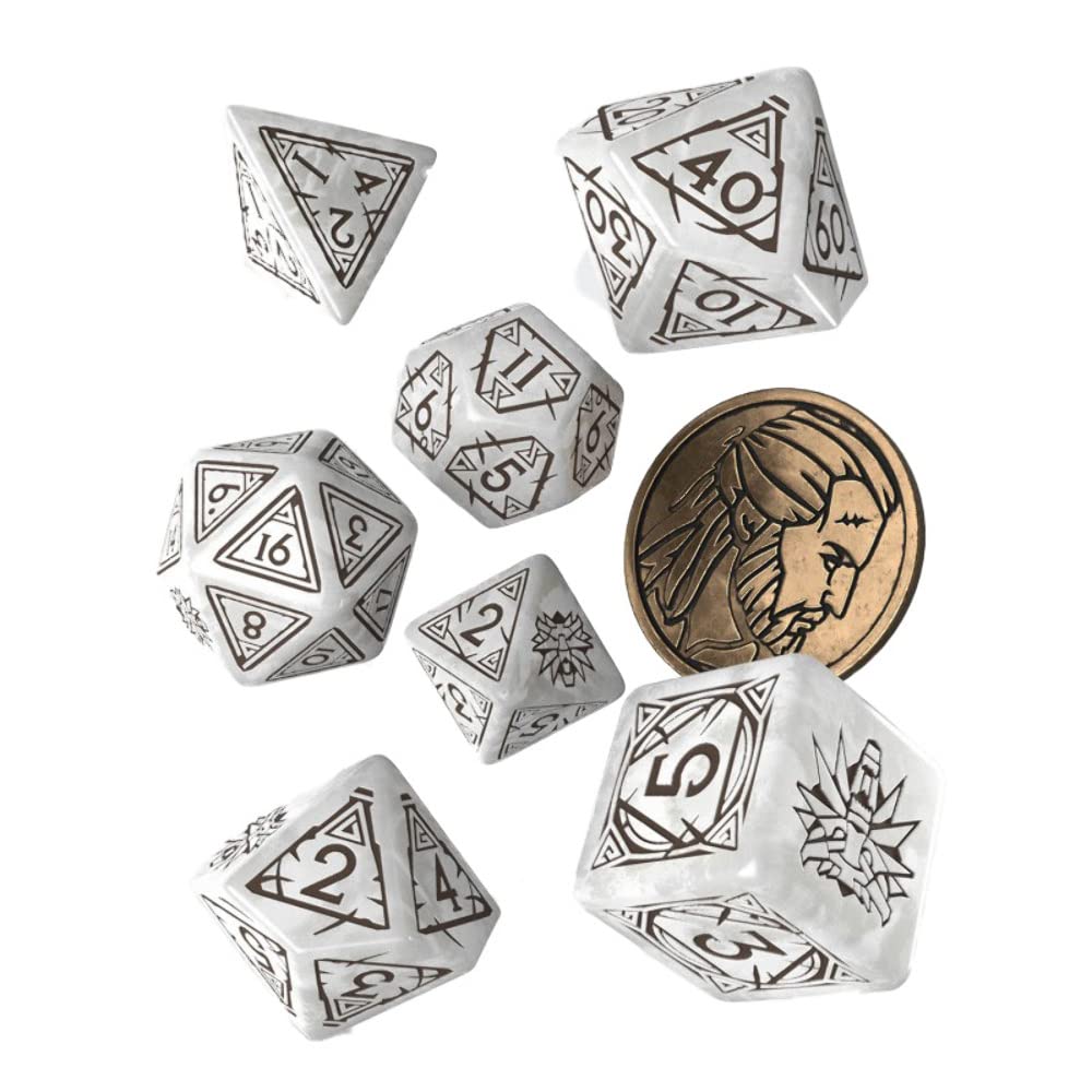 Q-Workshop Witcher Dice Set. Geralt - Q-Workshop White Wolf
