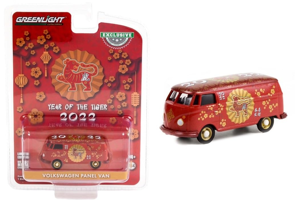 GreenLight 1:64 Volkswa&gen Type 2 Panel Van - Chinese Zodiac 2022 Year of The Tiger 30320 [Shipping from Canada]