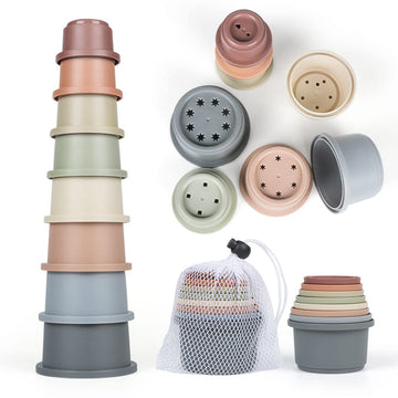 Skywhale Stacking Cups Baby Toy 6-12 Months, Toddler Nesting Cups Set For Boys And Girls, 8Pcs Stackable Bath Toy, Montessori Ed